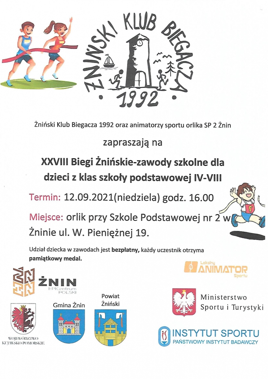 Biegi szkolne dla klas IV - VIII