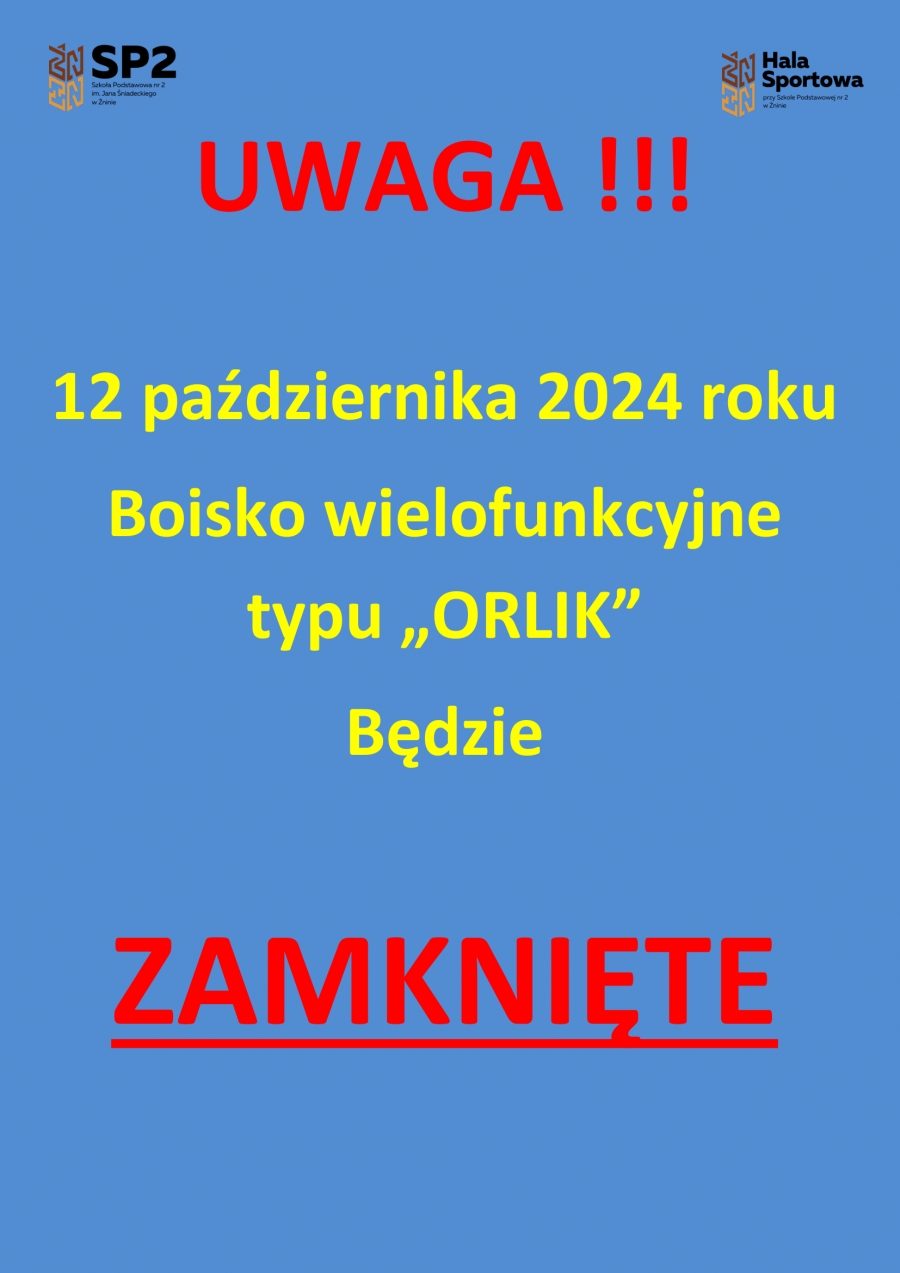 Orlik zamknięty 12 października 2024 roku